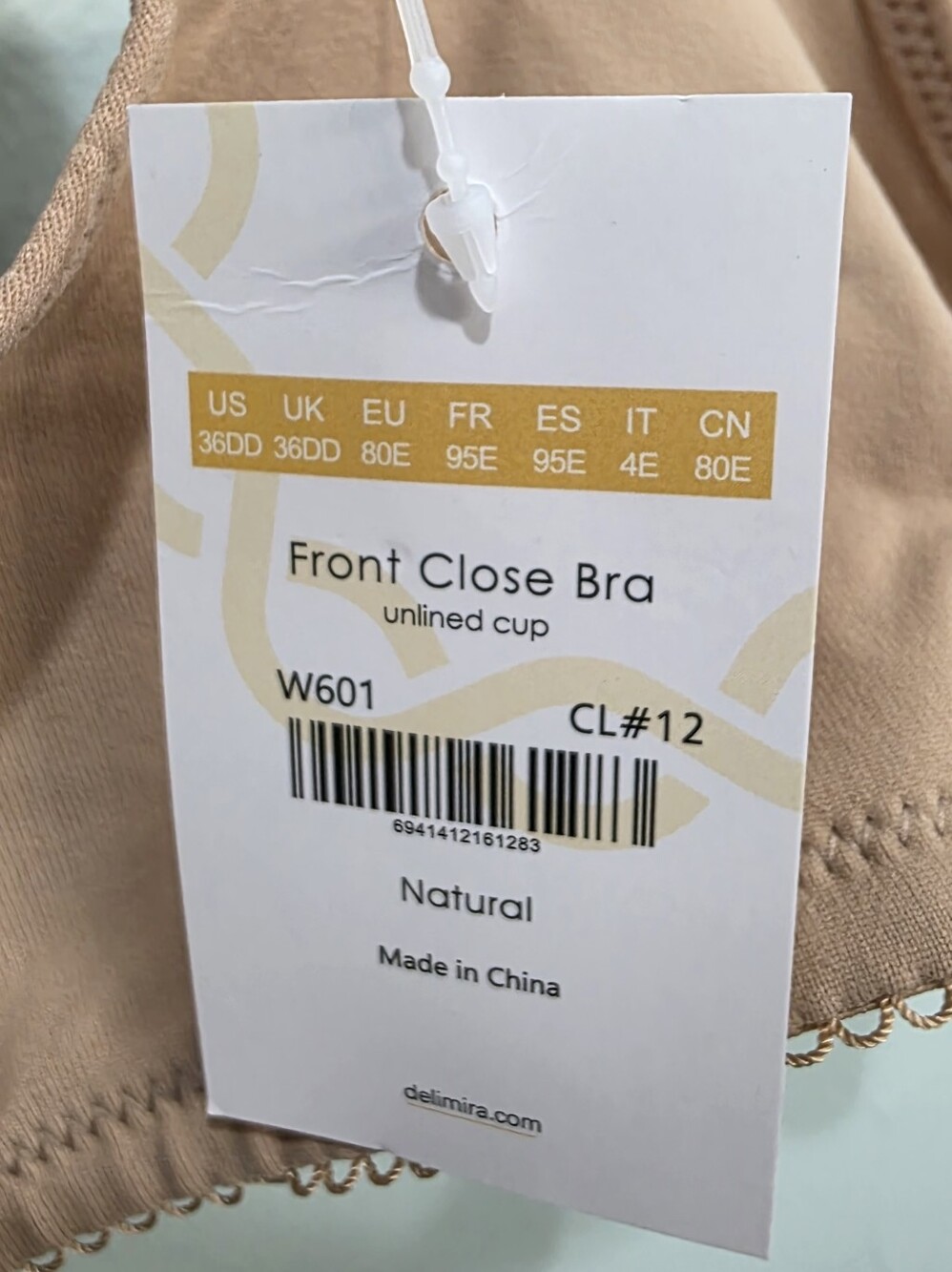 Front‑Closure Unlined Racer Back Bra - 36DD - Picture 5 of 7
